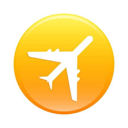 bouton internet avion icon orange signのイラスト素材