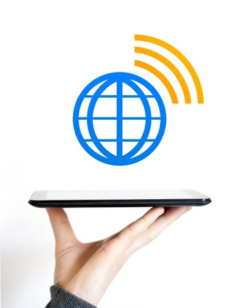 Icons signal planet business tabletの写真素材