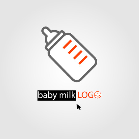 baby milk logo bottleのイラスト素材