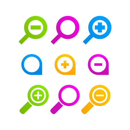 loupe icon set webのイラスト素材