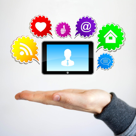 Business chat social network icons buttonの写真素材