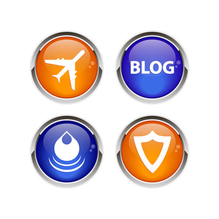 Button icon set 3D web internetのイラスト素材