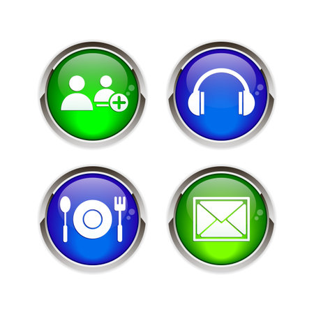 Button icon set 3D webのイラスト素材