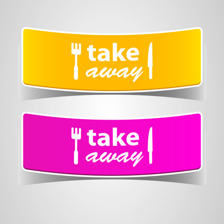 Takeaway labels vectorのイラスト素材