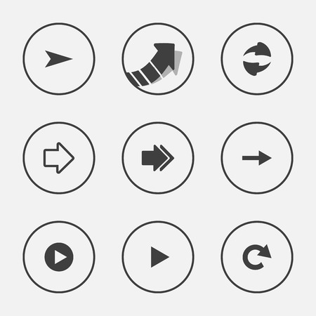Arrow icon set pointer vector illustration internet web button designのイラスト素材