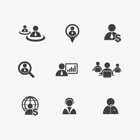 Human resources and management icons set businessのイラスト素材