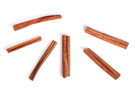 Cinnamon sticks from above.  shadows separatedの写真素材
