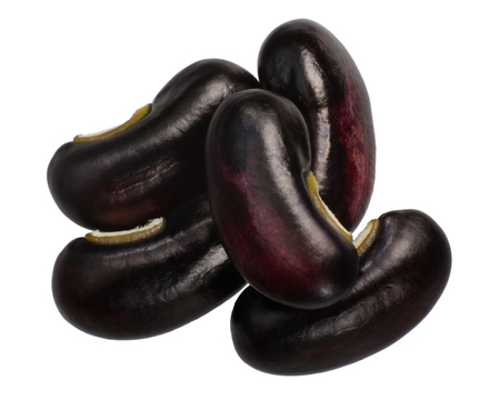 Black gram, or black matpe beans (Vigna mungo seeds), top view, freshの写真素材