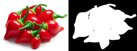 Biquinho or Chupetinho mild Brazilian chile peppers (Capsicum chinense), pile ofの写真素材