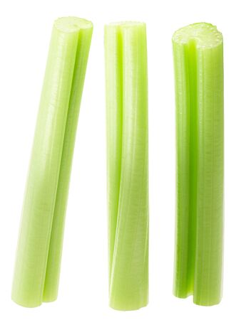 Celery stalks or sticks, singles,  isolated. Apium graveolens petiolesの写真素材