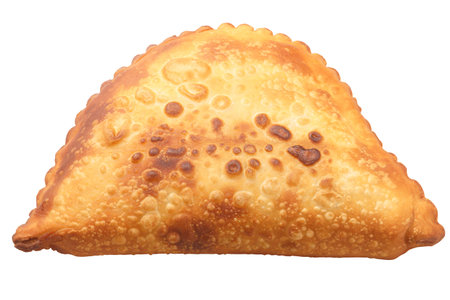 Fried stuffed patty or empanada isolated