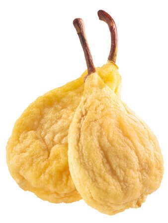 Dried or sundried whole pears isolatedの写真素材