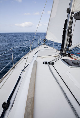 The sailing yacht takes to the high sea