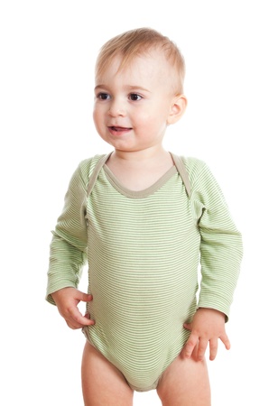 Cute baby on a white backgroundの写真素材
