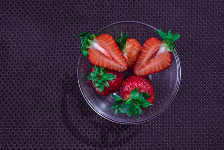 A Cup of coffee with some strawberry on different backgroundの写真素材