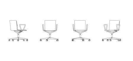 3d modern chair graphical with black white sketch. linear sketch.の写真素材