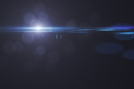 Optical Lens flare effect background. Top left corner.