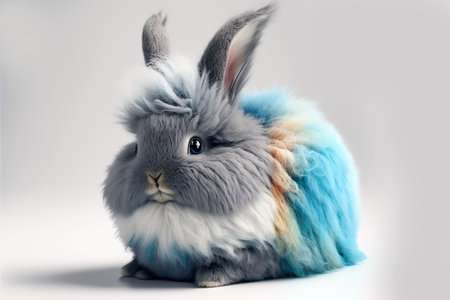 Cute easter bunny on a white background. 3d renderingの写真素材