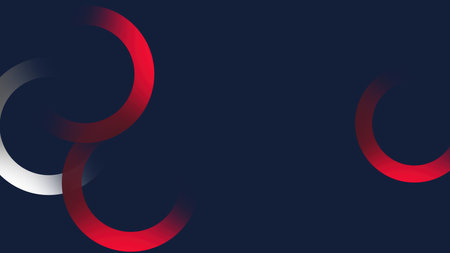 Abstract red and blue circle on dark blue background. vector illustration.の写真素材