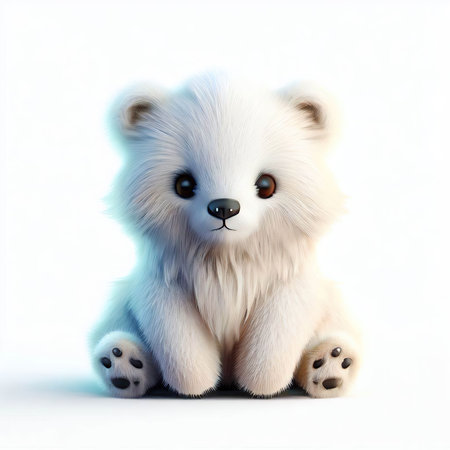 teddy bear isolated on a white background. 3d rendering.の素材