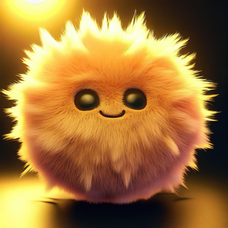 3d rendering of a cute little chick on a black background.の素材
