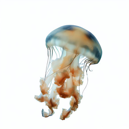 Jellyfish isolated on a white background. 3d rendering.の素材