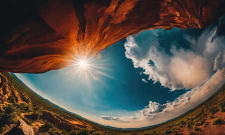 Arches National Park in Utah, United States of America. Fantastic forms sandstone formations in deserts of Utah are popular destination for hikers.の素材