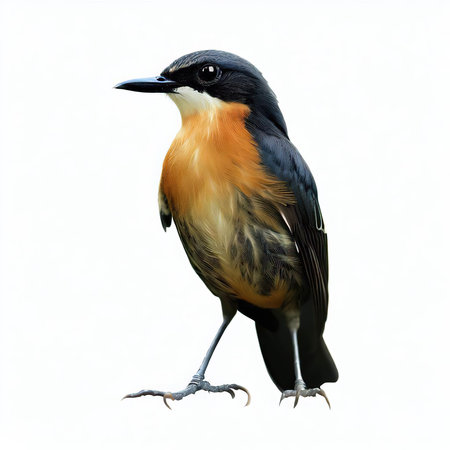 Red-billed Starling (Copsychus saularis) isolated on white backgroundの素材