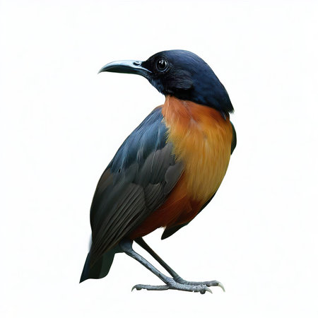 Superb Starling (Copsychus malabaricus) isolated on white backgroundの素材