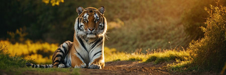 Siberian Tiger (Panthera tigris altaica) in Ranthambore National Park, Indiaの素材