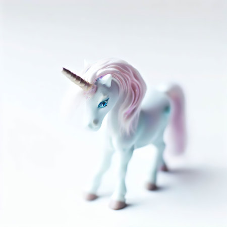 Unicorn figurine isolated on white background. Fantasy animal.の素材