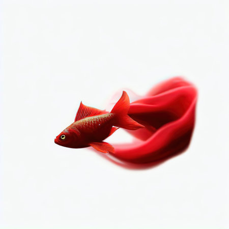 Siamese fighting fish, betta splendens isolated on white backgroundの素材