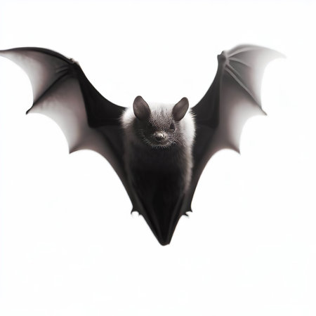 Bat isolated on white background. Clipping path included. This file is cleaned and retouched.の素材