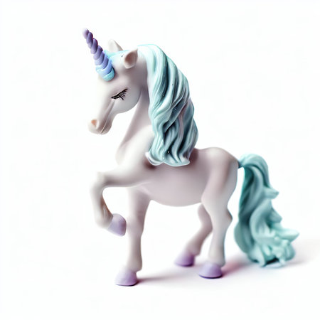 Unicorn toy isolated on white background. 3d rendering.の素材