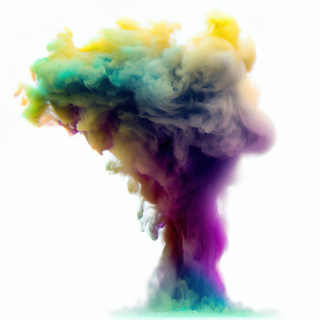 Colorful ink in water isolated on white background. Abstract background.の素材