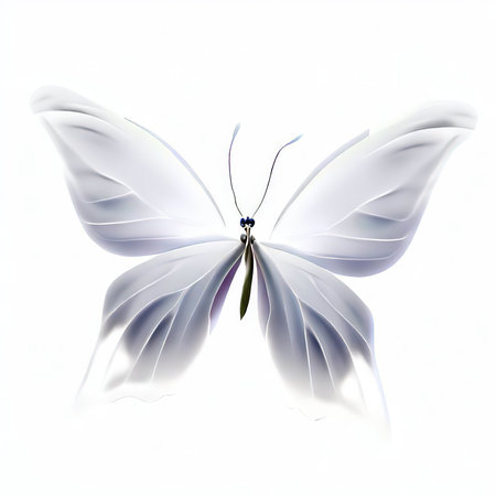 Beautiful butterfly isolated on a white background. 3d rendering.の素材