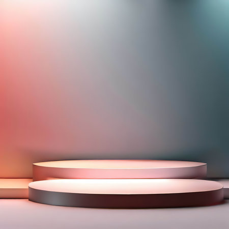 Abstract scene podium mockup. Award ceremony concept. 3d renderの素材
