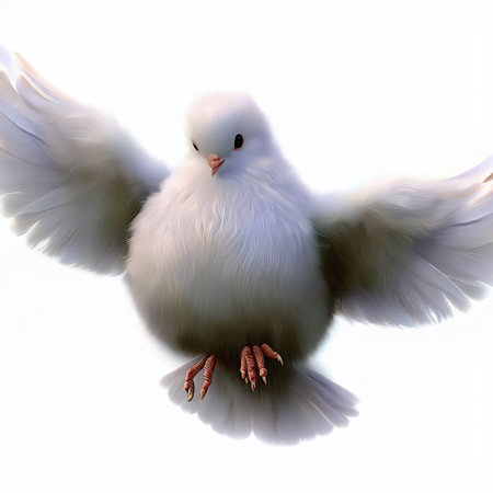 Pigeon on a white background. 3d render. White doveの素材