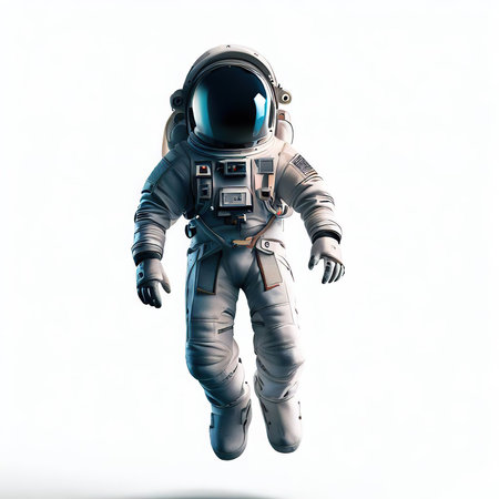 Astronaut in spacesuit. Science fiction. 3D renderingの素材