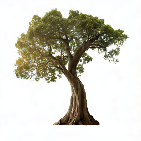 Big tree isolated on white background. 3D rendering. illustrationの素材