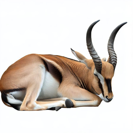 antelope gazelle isolated on white background. 3D illustrationの素材