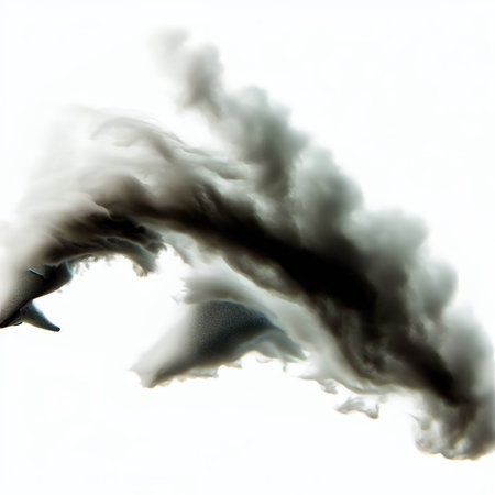 smoke from the chimney on a white background. close-upの素材