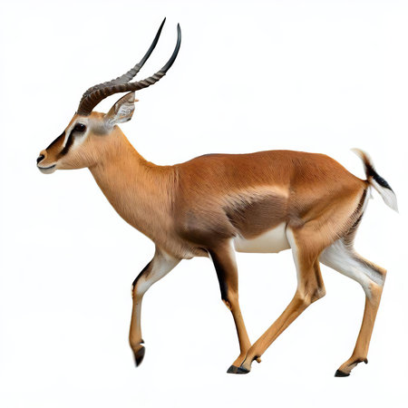 African antelope isolated on white background. Antelope is a large antelope.の素材