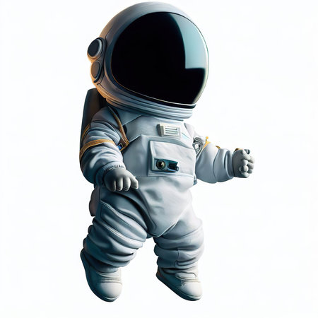 Astronaut in a spacesuit on a white background. 3d renderingの素材