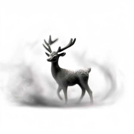 reindeer with smoke on a white background. 3d illustrationの素材