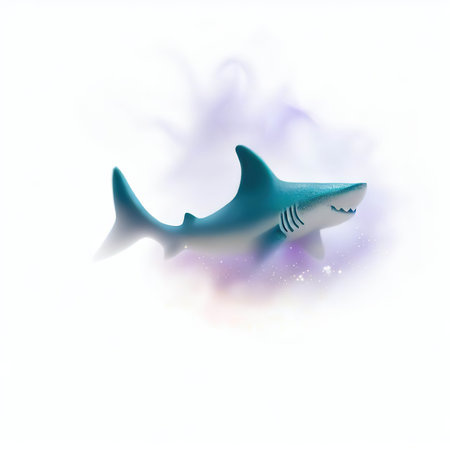Illustration of a shark on a white background with a gradient effectの素材