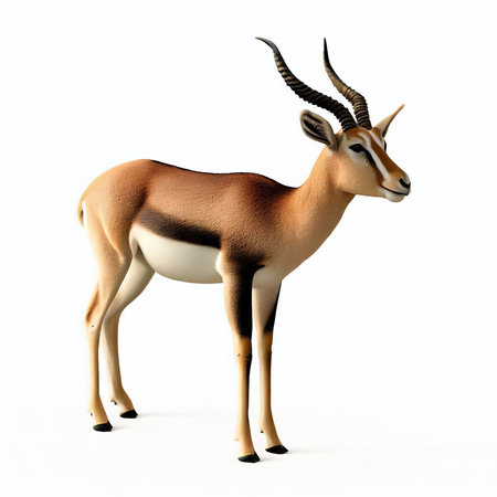 3D digital rendering of a gazelle isolated on white backgroundの素材