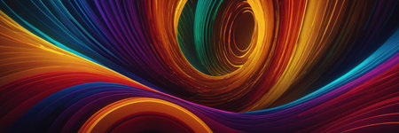 Abstract colorful background with curved lines. 3d rendering, 3d illustration.