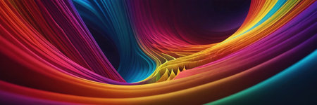 3d rendering of abstract wavy background. Creative design with vibrant colors