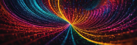 Abstract background of glowing particles. 3d rendering, 3d illustration.